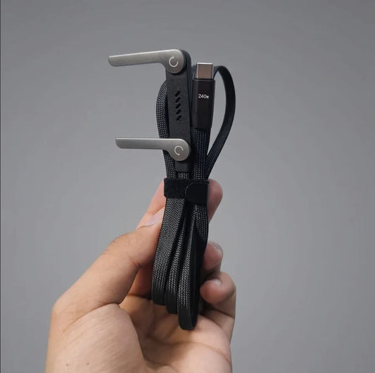 DilDeez 240W Fast Charging Type C to C Cable with Built In Stand