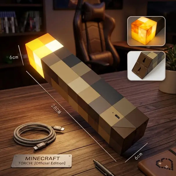 Minecraft Brownstone LED Light - Color Changing Pixel Torch