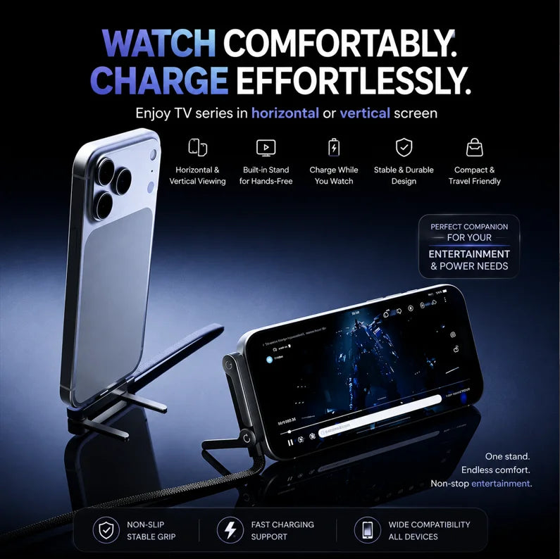 DilDeez 240W Fast Charging Cable + Foldable Stand