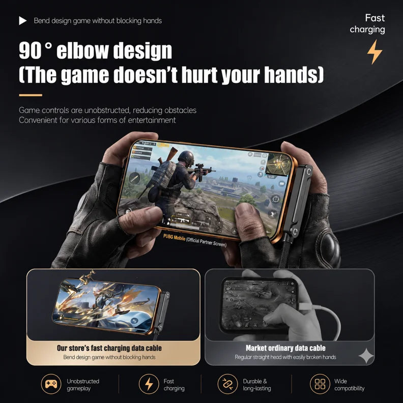 DilDeez 240W Fast Charging Cable + Foldable Stand